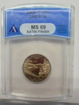 2005-D Oregon State Quarter - ANACS MS-69 Satin Finish   **SUPER NICE COIN** - Image 1 of 2