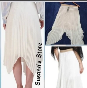 NWT BCBG MAXAZRIA SIZE XS Pleated Handkerchief Midi Skirt MSRP$178 - Picture 1 of 5
