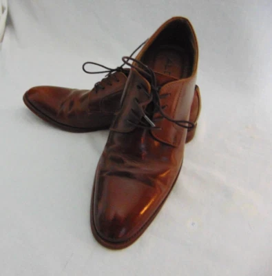 Ferro Aldo Classic Shoes Mens 12 Brown Leather Derby Casual Dress Lace Up - Image 1 of 4