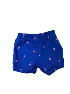 Carter’s Shorts Baby Girl Pockets Elastic Waist Blue Pink Flamingos Size 6M - Picture 1 of 3