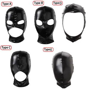 Shiny Bronzing Cloth Face Masks Open Mouth and Eye Glued Head Covers Couples - Picture 1 of 40