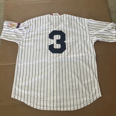 NEW!!!! NEW YORK YANKEES BABE RUTH JERSEY WHITE PIN STRIPE LARGE! - Image 1 of 2