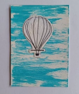 Original ACEO Art Card Miniature Art Political Spy Balloon - Sela GU-GO ooak - Picture 1 of 1