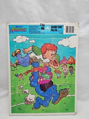 1996 My Pet Monster Frame Tray Puzzle Football Game - Image 1 of 4