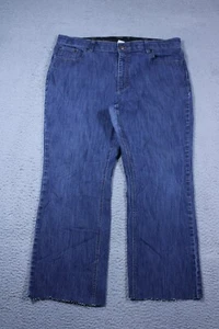 Merona Jeans Women 18W Blue High Rise Straight Dark Wash Stretch Denim 38x26 - Picture 1 of 12
