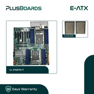 Carte mère Supermicro X11DPH-T LGA 3647 E-ATX DDR4 avec 2 x or 6138 et bouclier d'E/S - Photo 1/6
