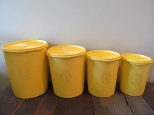 Vintage Tupperware gelb Kanister Ventilator Servier Set - 4 - Bild 1 von 4