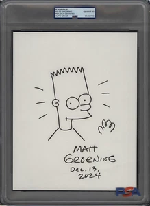 MATT GROENING opera d'arte firmata autografata 8 x 10 disegnata a mano BART SIMPSON - PSA - Foto 1 di 2