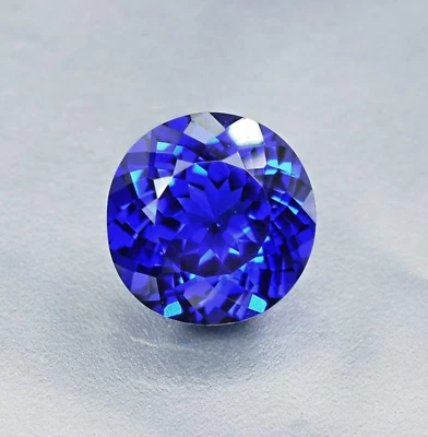 10 Ct Extremely Rare Natural Blue Tanzanite Certified Round Loose Gemstone - Image 1 of 4
