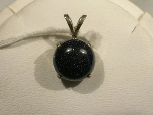 10mm Blue Goldstone Pendant - Picture 1 of 1