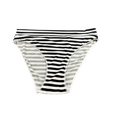 Maidenform Women's Size Medium Panty Hi Cut Stripe Black White New Without Tags - Image 1 of 4