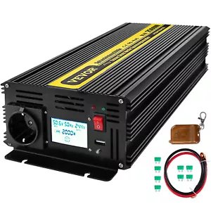 VEVOR Inverter a Onda Sinusoidale Pura 2500W 12V DC 230V AC Invertitore con LCD - Imagen 1 de 12
