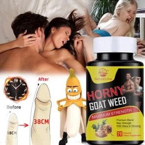 3X STRENGTH Horny Goat Weed Extract W/ Maca Root Powder,L-Arginine,Saw Palmetto - Picture 1 of 11