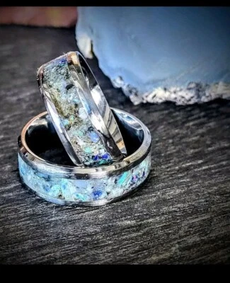 Anillos con incrustaciones de ópalo, obsidiana, turquesa y muchas otras variedades. Foto 1 de 4