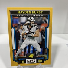 2023 Score #202 Hayden Hurst -Carolina Panthers- Gold Parallel Football Card