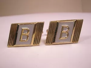 B Monogram Initial Letter Vintage HICKOK USA Cuff Links ben bob bart burt bo bud - Picture 1 of 8