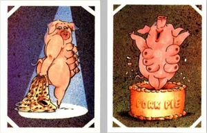 2~4X6 Postcards Silvey Jex Comic NAKED SEXY WOMAN PIG Glamour & Pork-Pie-O-Gram - Picture 1 of 5