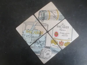 complete set of 4 BACARDI RUM 1970,s " jigsaw " Australian Issue COASTERS - Picture 1 of 2