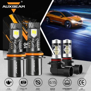 AUXBEAM Canbus 9007 9006 LED Headlight High Low Beam Fog Bulb 6500K 30000LM 120W - Picture 1 of 15