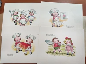 Set of 4 Vintage Campbell's Soup Kid Lithographs of Print Ads 10x12" Advertising - Picture 1 of 9