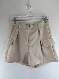 Apfelwein Shorts Damen beige Größe Medium Polyester Front Reißverschluss Taschen 29x3 - Bild 1 von 10