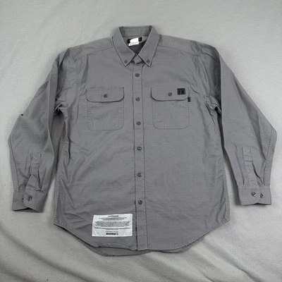 Wolverine Mens Shirt L Gray Flame Resistant FR Workwear Long Sleeve Millikan - Image 1 of 4