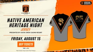 San Francisco Giants 2025 Native American Night Jersey SGA 08/15/25 - Picture 1 of 1