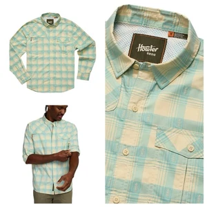 Howler Brothers Shirt Mens M Medium Matagorda Longsleeve Plaid Parchment NWOT - Picture 1 of 10