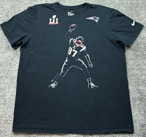 Rob Gronkowski Shirt Mens XL Black Spiking Football Superbowl LI Patriots Nike - Foto 1 di 17