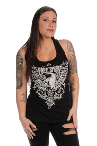 Ladies Beautiful Free Spirit Tank with Skull Design Tank - USA Made - 7560 - Picture 1 of 2