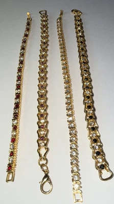 Crystal Tennis Bracelets NEW 7.50/7"GoldTone Austrian Crystal Your color choice - Image 1 of 4