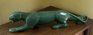 Vintage Royal Haeger Green Panther Ceramic Sculpture 17" EUC - No Cracks/Chips - Picture 1 of 7