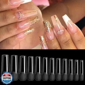 AOREAM Long Square Nail Tips 240 PCS Gel x Nail Tip Long Square Press On Nail - Picture 1 of 5