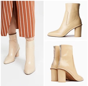 NWOB $475 Rag & Bone Wiley High Patent Leather Boot Stone Beige Size:40(US 10) - Picture 1 of 10