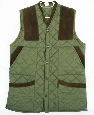 Vintage Hoggs of Fife Green Quilted Gilet Vest Men's Size L / XL Foto 1 de 4