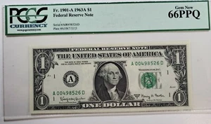 1963A $1 Boston PCGS 66 EPQ Fr 1901-H FRN 1 Dollar - Picture 1 of 6
