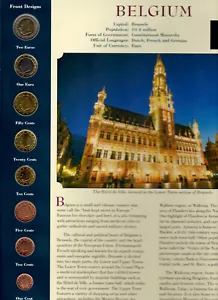 Monedas de todo el mundo Bélgica 8 monedas 1999-2002 BU UNC 1 y 2 € 2002 - Imagen 1 de 2