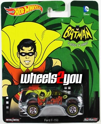 Hot Wheels FORD F-150 Robin Pop Culture BATMAN CLASSIC TV Real Riders 1:64 CFP57 - Image 1 of 2
