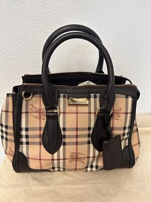 BURBERRY 3870759 HAYMARKET PLAID GLADSTONE SATCHEL TOTE MISSING SHOULDER STRAP - Image 1 of 4