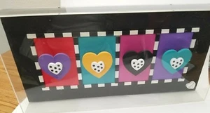 Hearts of Love Framed Crafted Colorful Hearts Home Accent Wall Hangings Decor - Picture 1 of 4