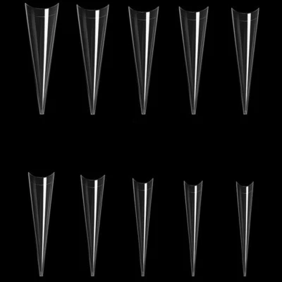 500 XXL Stiletto Tips Clear - extreme lange Nageltips für Nailart Überlänge Nail - Bild 1 von 3