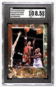 RARE SSP PACK PULLED 1992-93 FLEER ULTRA š„SCOTTIE PIPPENš„ AUTO #10 SGC MT+ 8.5 - Picture 1 of 2