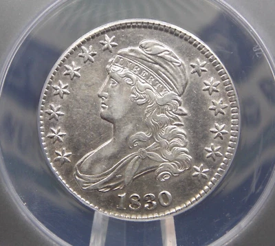 1830 Capped BUST Half Dollar *SMALL O* 50c ANACS AU53 Details #222 About Unc - Image 1 of 4