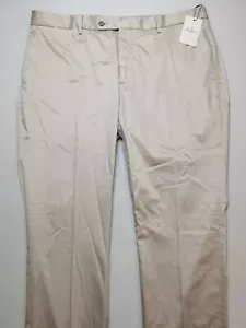 HACKETT MAYFAIR Mens UK 38R Silk Satin Cotton Slim Fit Trousers NEW Beige Summer - Picture 1 of 21