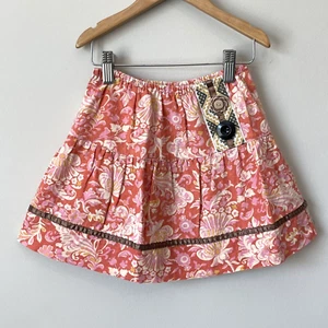 Falda de Lino Matilda Jane Niñas Talla 2 Westside Star Floral Rosa Naranja Botones - Imagen 1 de 9
