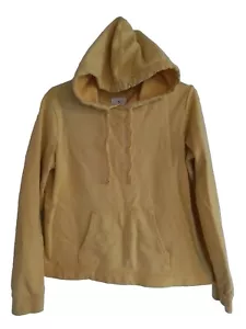 Lou & Grey Yellow Pullover Drawstring Hoodie Womens Size M Medium 100% Cotton - Picture 1 of 3