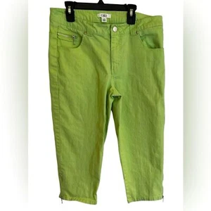 Cato lime green cropped pants women 10 - Picture 1 of 13