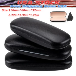 NEU Muschelschale Hartbrille PU Brillenetui schwarz mit Mikrofaser Reinigungstuch - Bild 1 von 15