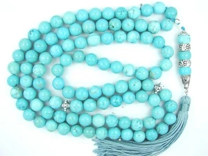 10mm Blue Green TURQUOISE Firoza ISLAMIC TASBIH MASBAHA PRAYER BEADS QURAN GIFT - Picture 1 of 3