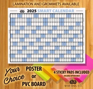 2025 Smart Calendar - BIG / GIANT - 50"x36" - Laminated - Picture 1 of 4